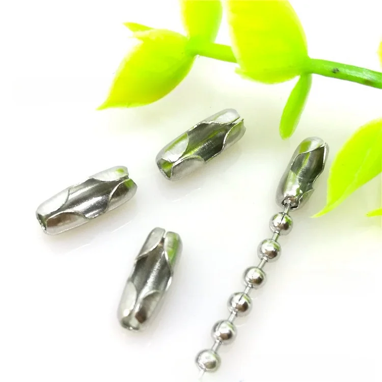 Stainless steel pork loin waist buckle 1.6-8.0mm beaded chain connectors ball chain clasp fittings for  DIY jewelry accessories