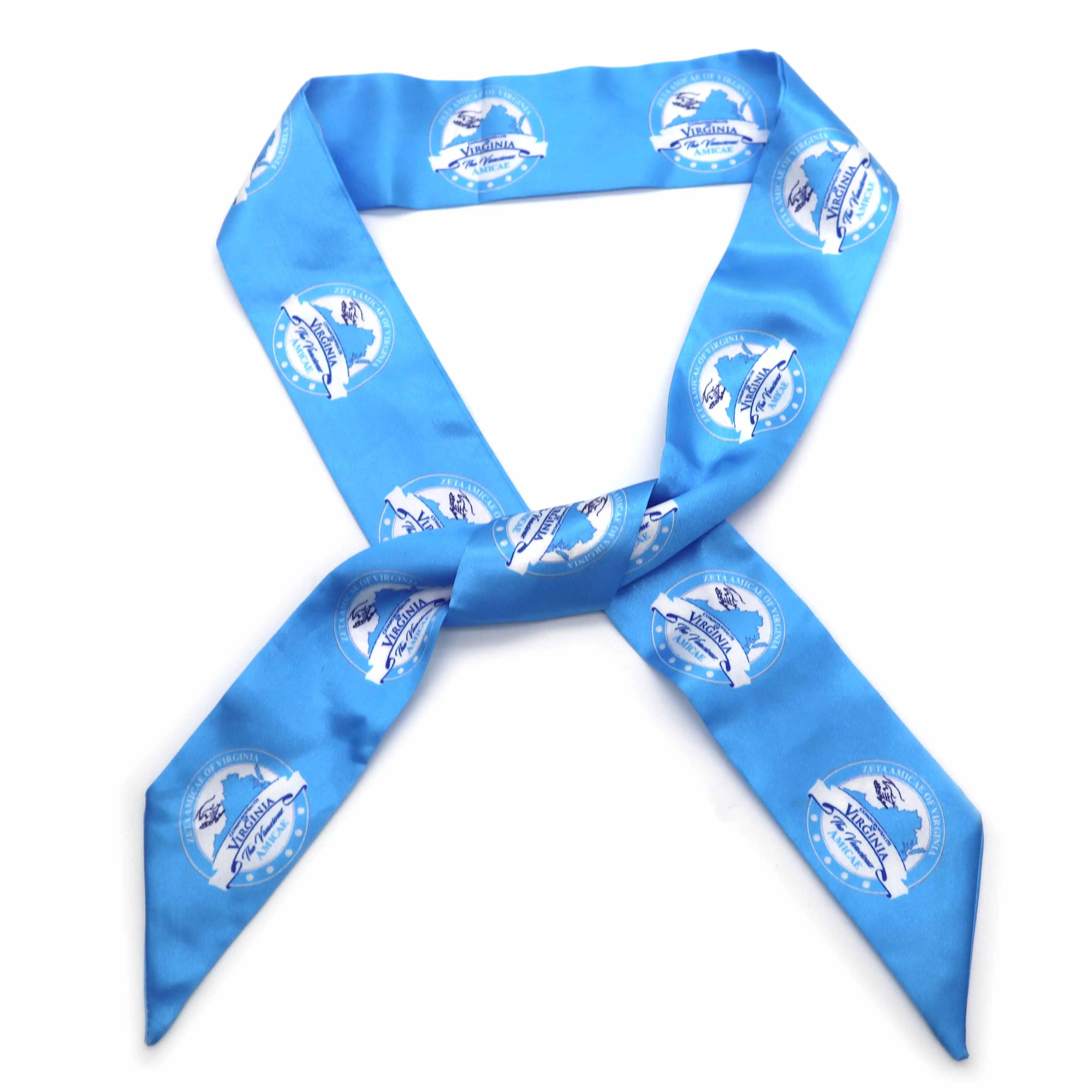Шелковый шарф по индивидуальному заказу с ZETA PHI BETA SORORITY модная сумка Синий длинный
