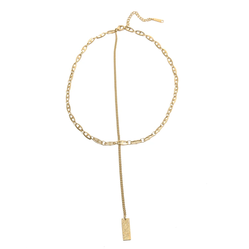 European And American Creative Stainless Steel Pig Nose 18k Gold Plated Necklace Chain