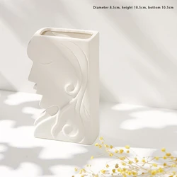 Nordic style creative face flower vase home decoration ceramic face vase