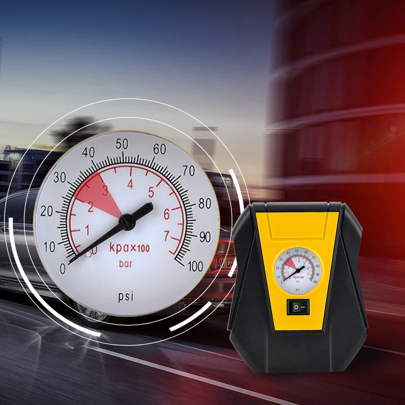 Portable 12V DC Car Tire Inflator Air Compres Air Pump with Digital Pressure Gauge With Emergency LED Light For Car Tire
