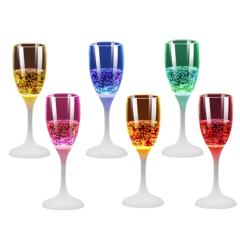 Bridal Shower Party Supplies Eco Friendly Acrylic Glasses Drinkware Led Flashing Cups Plastic Wine Glass Champagne Flutes