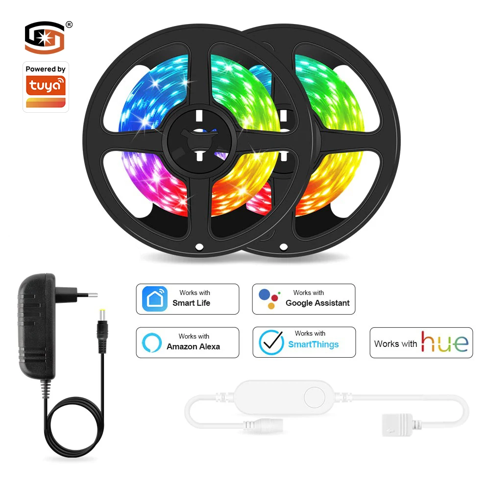 Wi-Fi Smart Controller Connect Magical Rope RGBIC Tape Lights Hotel SaaS SMD DC12V 5M Led Strip Light