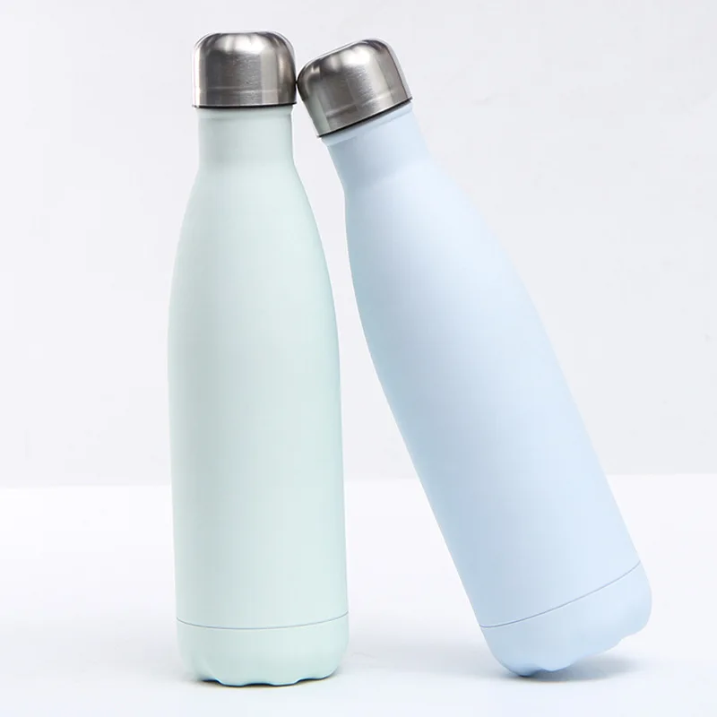 350/500/750ml Single Wall Stainless Steel Sport Cola Water Bottle Direct Drinking Color-Changeable Feature Adults Camping