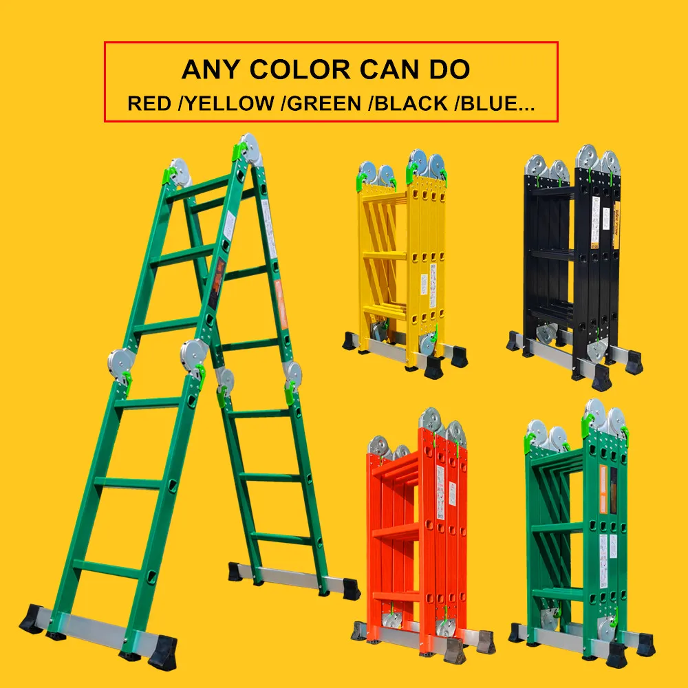 2021 Aluminum Articulated Folding 4 Section Ladder For South America Market Bolivia Brazil Chile Argentina Peru ... Stair Ladder