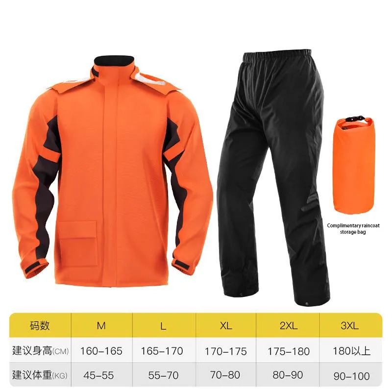 Motorbike High Quality Outdoor Waterproof Rain Coat Velcro Design Windproof Suit
