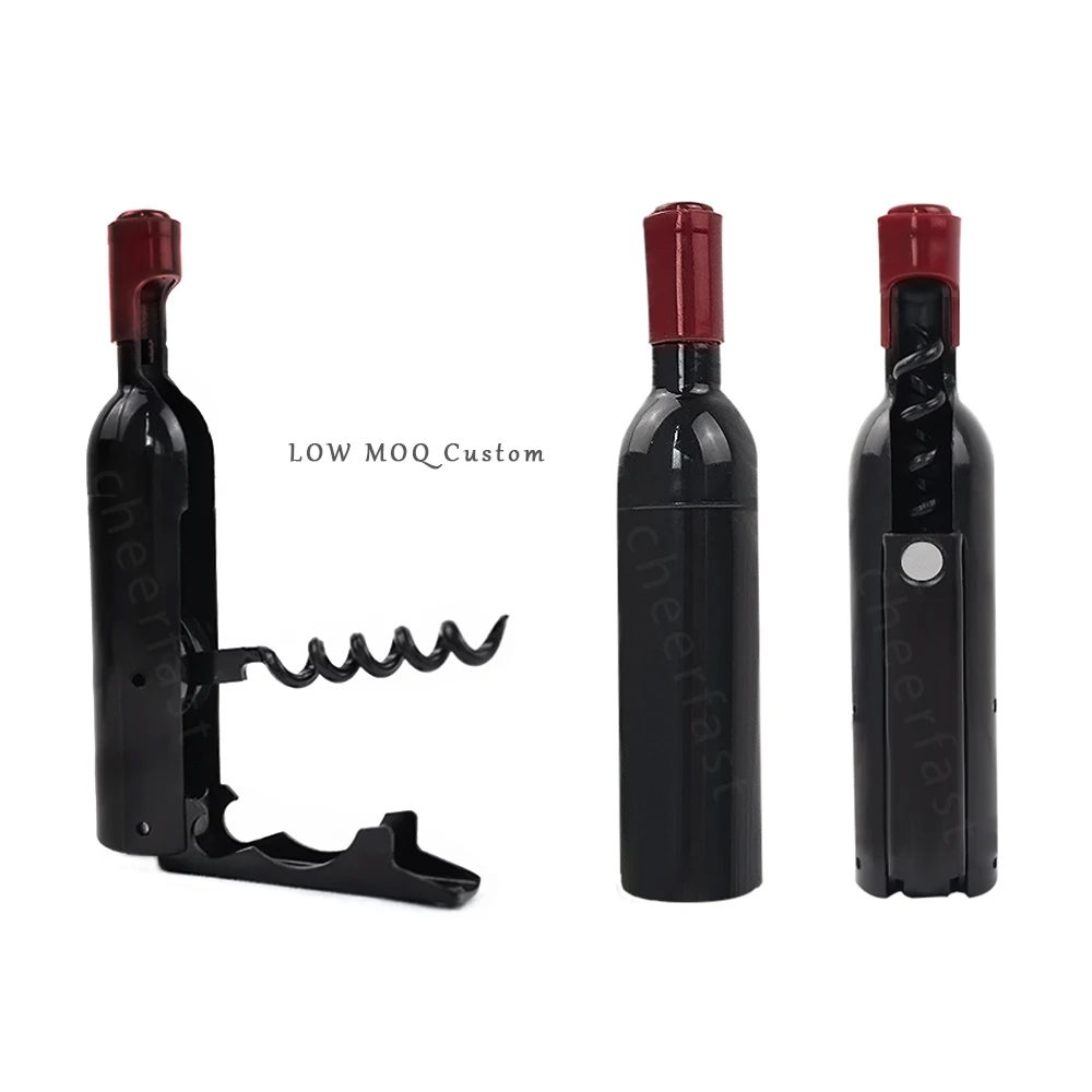 Newest design products wine bottle shaped corkscrew  and wine bottle opener and plastic opener