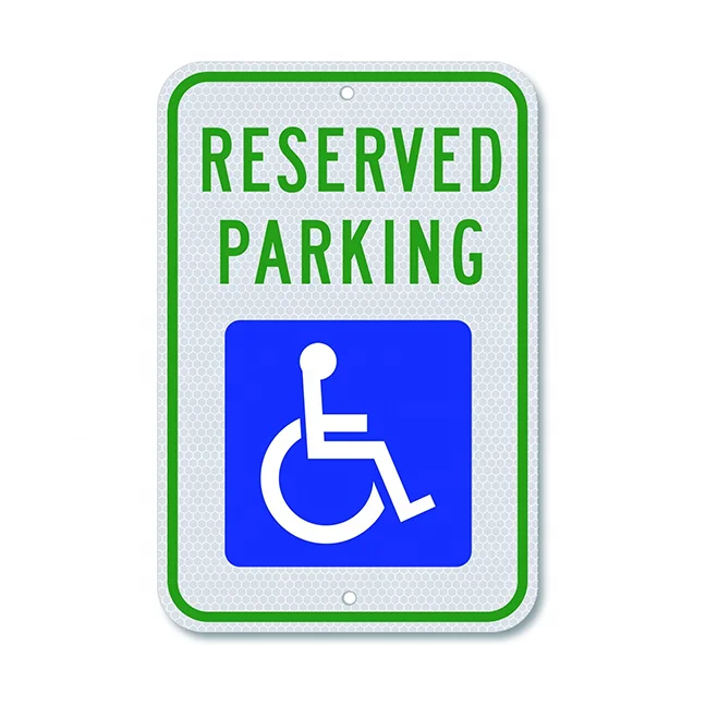Reserved Parking Sign For Handicap Parking Aluminum Warning Sign with ADA Accessibility Symbol Weatherproof