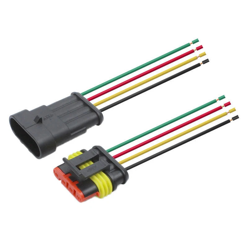1.5 Series Car Waterproof Wire Connectors AMP Male Female Plug 1 2 3 4 5 6 Pin Terminal Automotive Electrical Connector