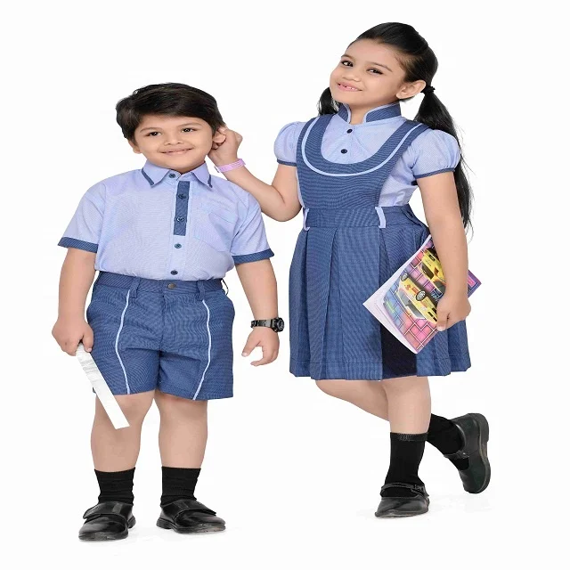 OEM School Dresses Student Wear Primary School Uniform Unisex Shirt With Shorts and Skirt Set