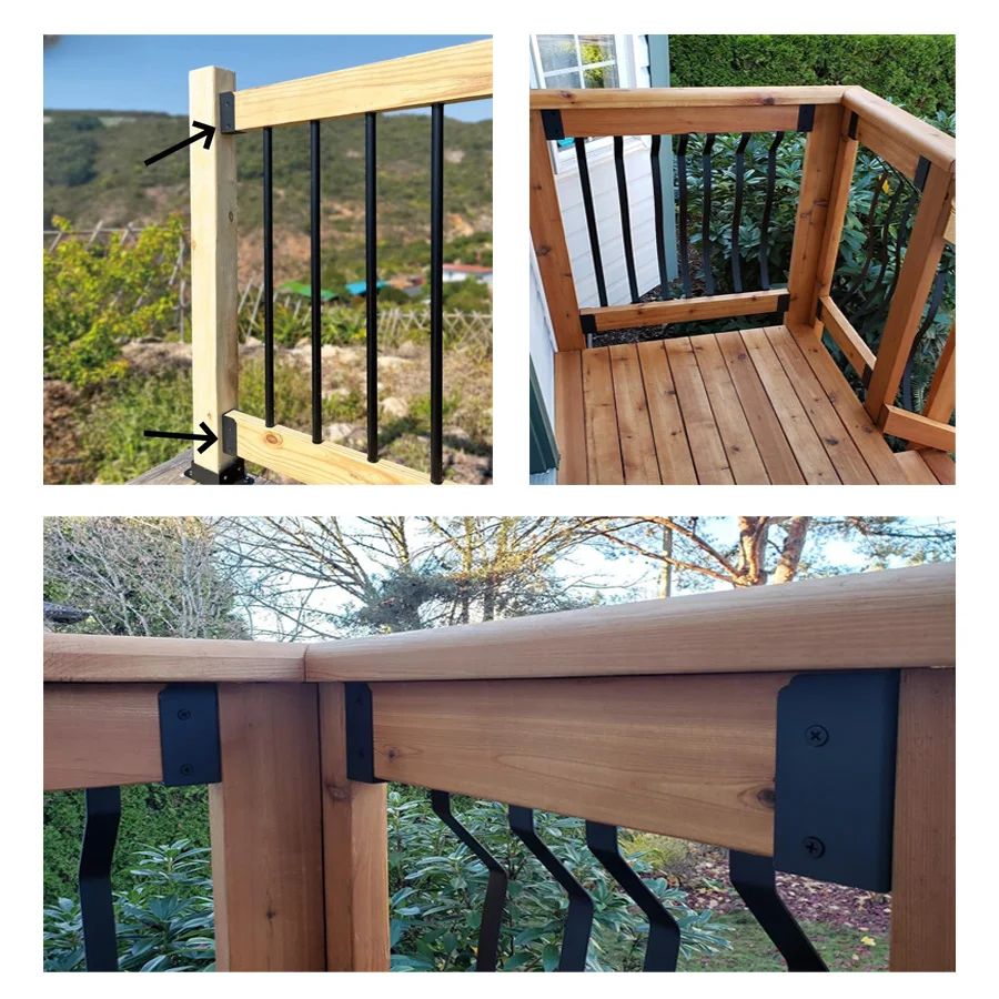 Flat-Angle Carbon Steel Deck Railing Brackets, High Durability and Weather Resistance