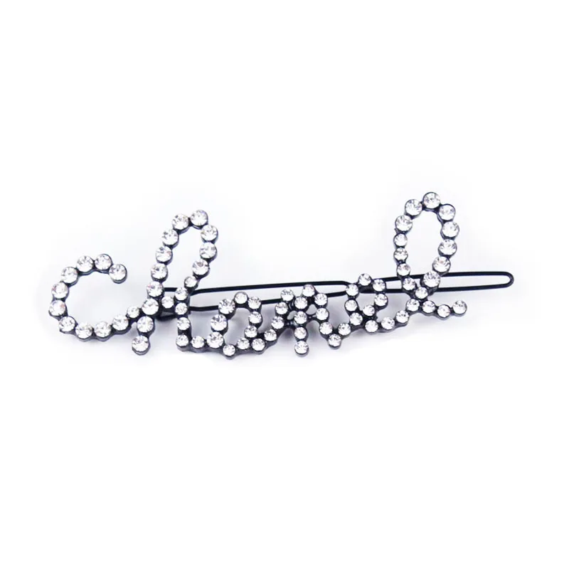 Y&Y Fashion Light Luxury Full Diamond English Rhinestone Letter Hairpin Hair Accessories