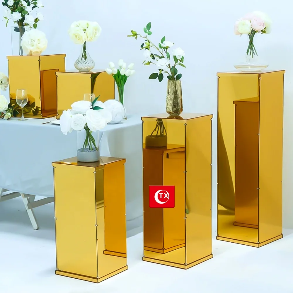 TX Acrylic Vases Wedding Centerpieces Flowers Risers Column Flower Arrangement Stand For Birthday Wedding Party Home Decoration