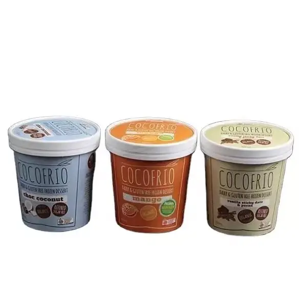 Wholesale Disposable Paper Cups Ice Cream Container Biodegradable Ice Cream Cup