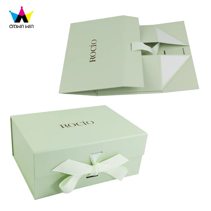 Crown Win Luxury Wedding Favor Paper Boxes Magnetic Folding Cloth Moving Boxes Ribbon CAJA Misteriosa Sponge Paper Box