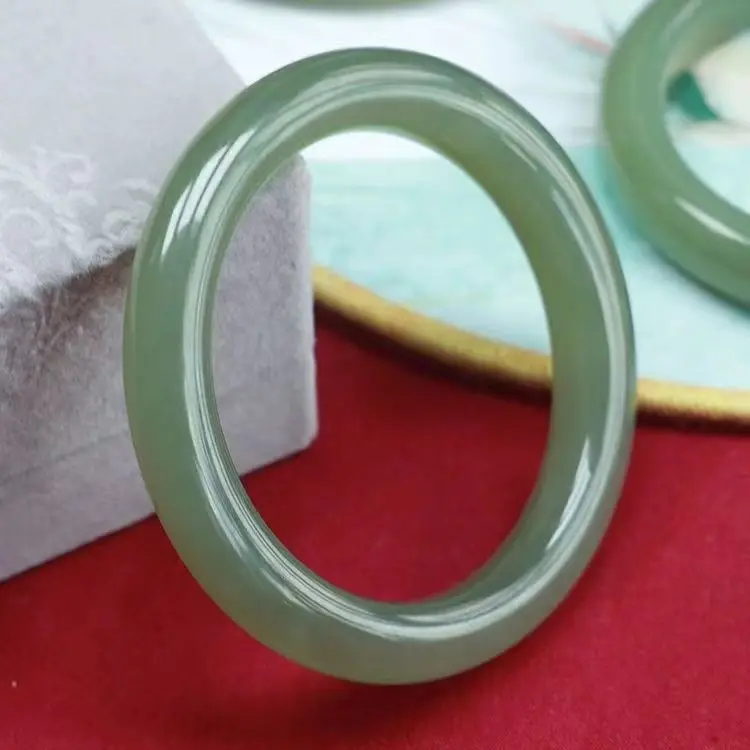 Wholesale Creative Handmade Natural Nephrite Jade Crystals Semi-precious Stone Bangles Bracelet Yoga Jewelry For Women