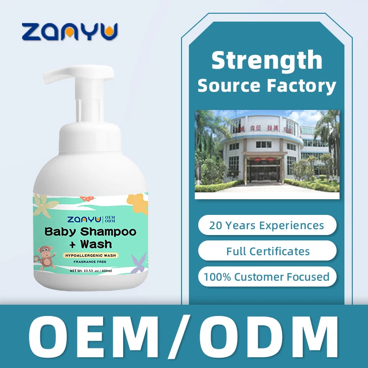 OEM ODM 400ml tear-free organic baby 2 in 1 shampoo and shower gel natural gentle body wash fragrance