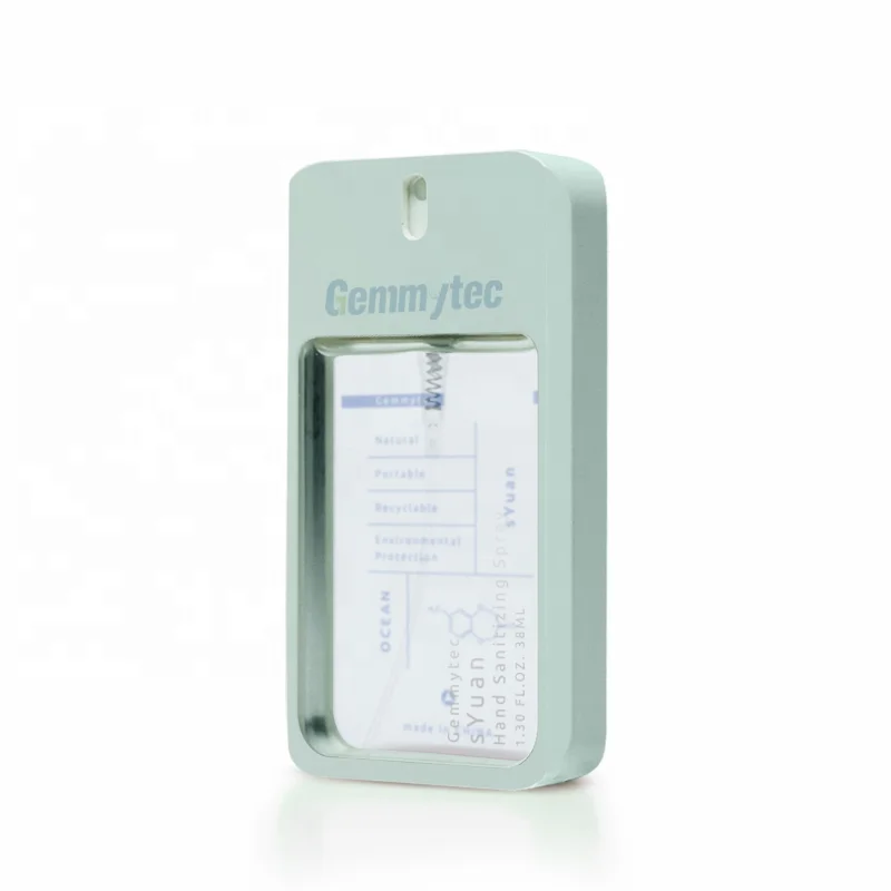 No MOQ 50ml hand sanitizer perfume mist alcohol spray bottle square card flat spray with keychain credit card spray bottle 40ml