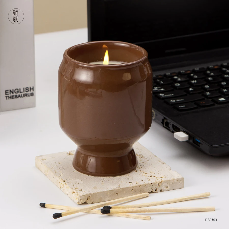 Nordoc retro vintage porcelain cnalde container ceramic unique candle jars wholesale