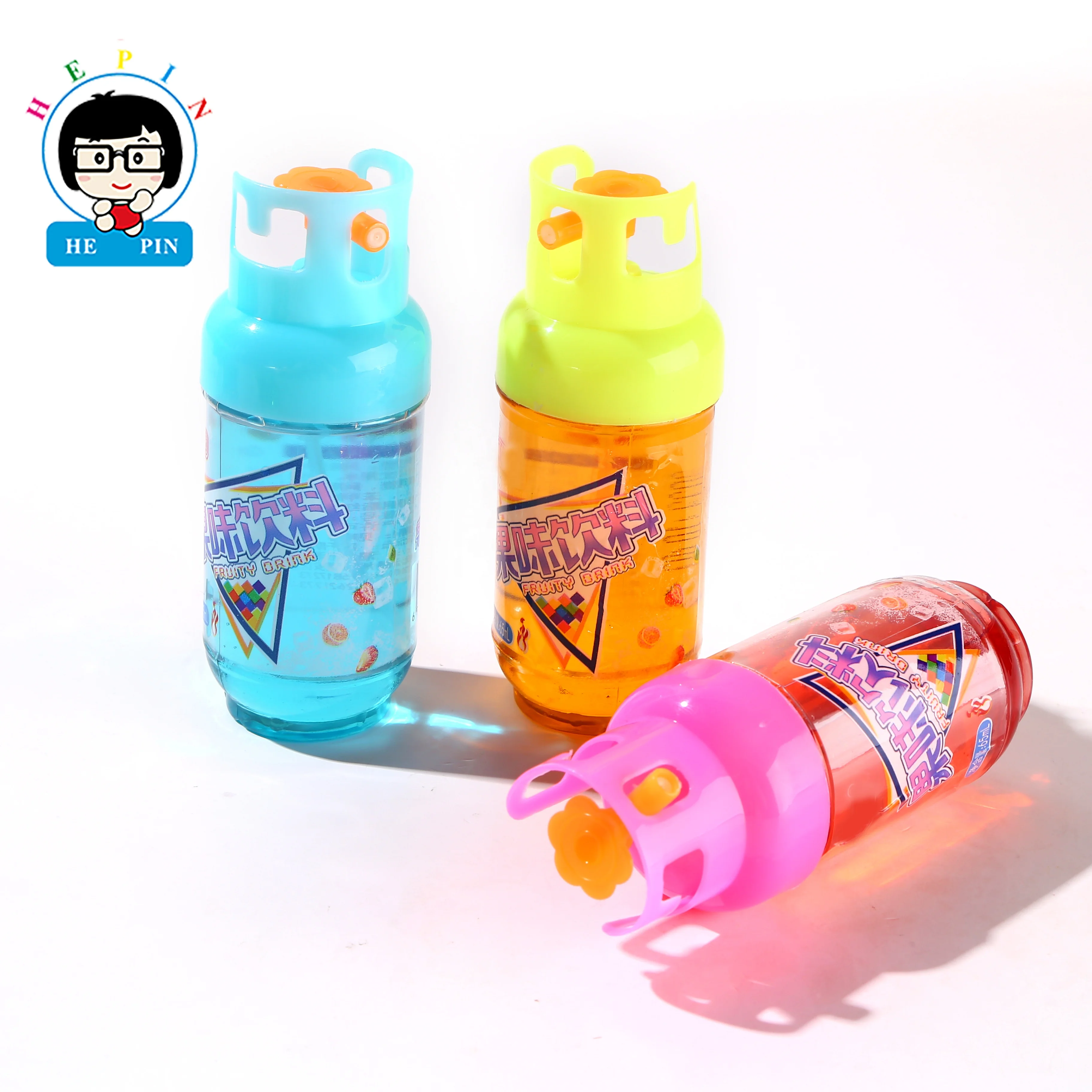 Wholesale Fruit Flavor Liquid Candy Gas Tank Shaped Spray Candy Mix Colors Spray Candy
