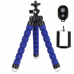 The New With Wireless Remote Sponge Camera Phone Holder Mini Flexible Tripod Selfie Stick