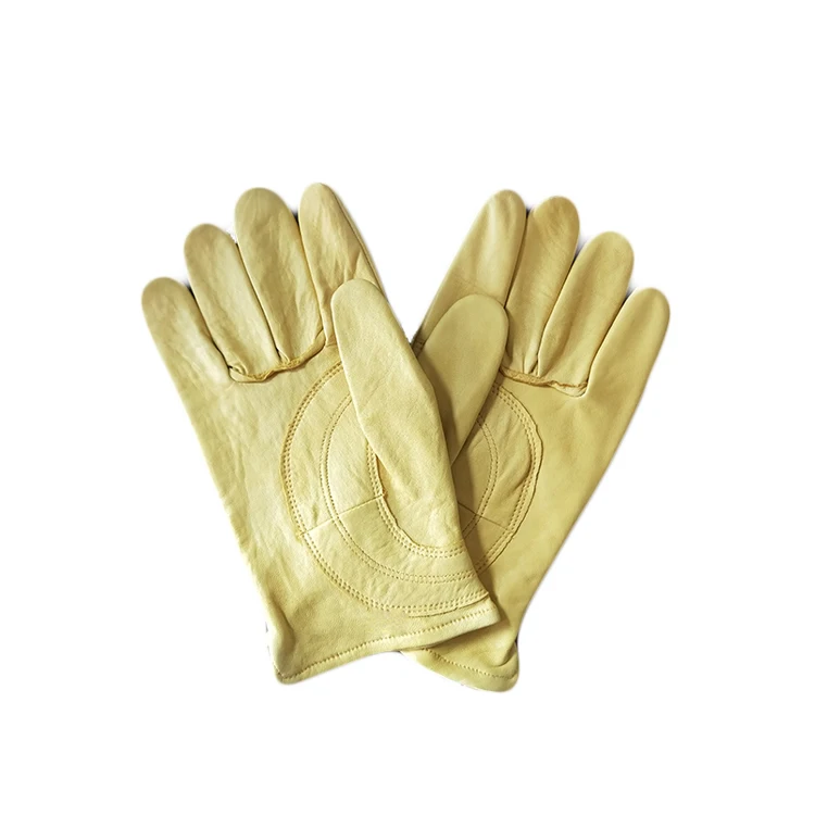 Leather Work Gloves With Wrist Closure Yardwork Construction Motorcycle