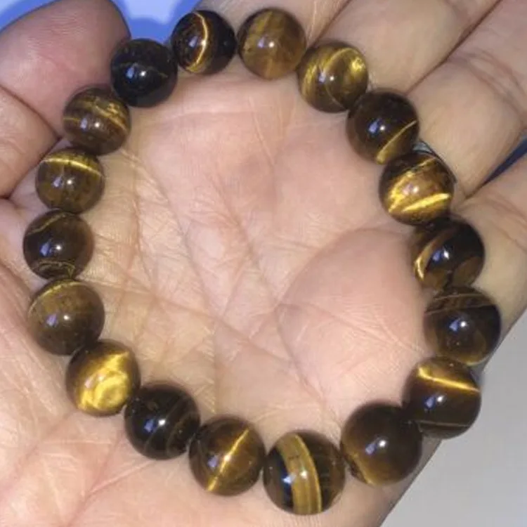 Factory Wholesale Popular Tiger Eye Bracelet Jewelry Natural Yellow Tiger Eye Single Ring Bracelet