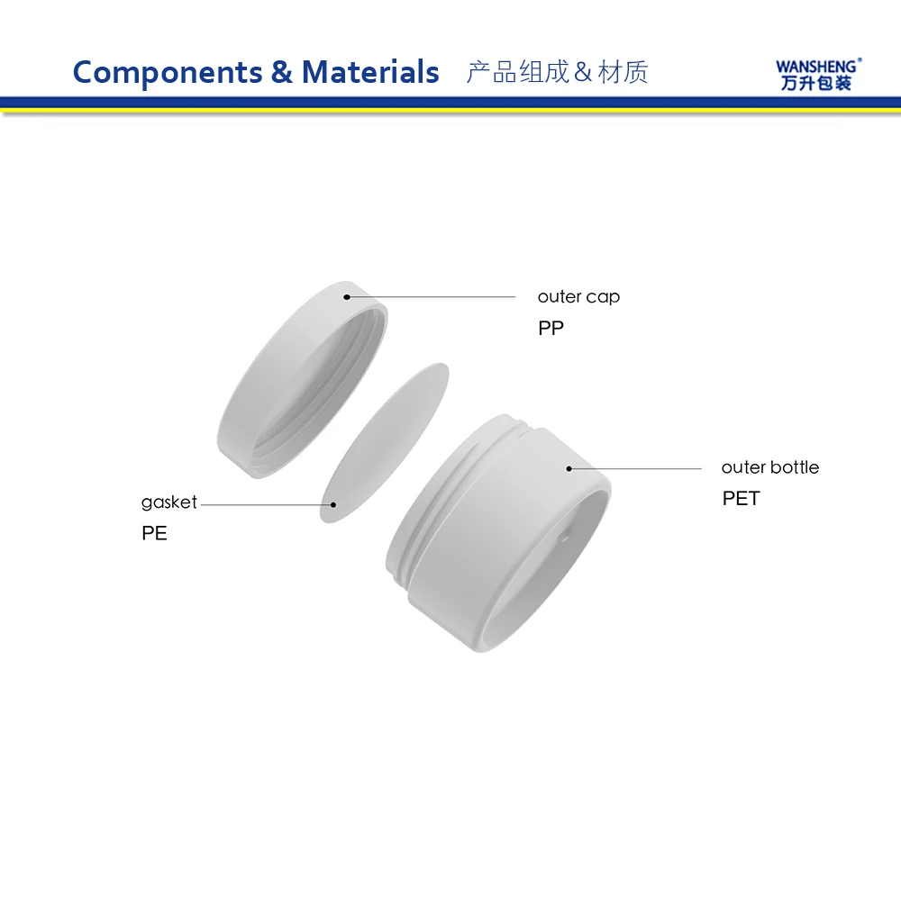 2024  Environmental Friendly Frosted  Natural Body Butter Cosmetic Container  PET Plastic Cream Jar Travel Storage Face Creams