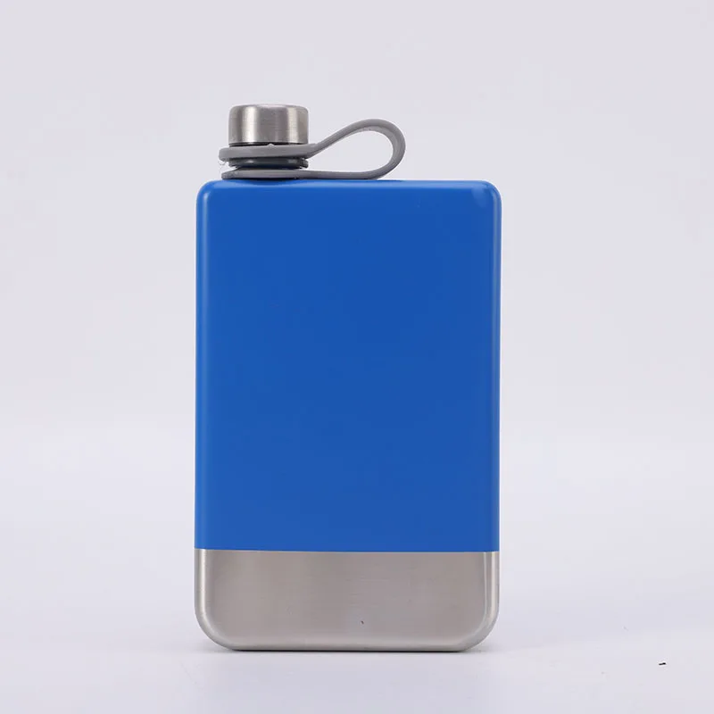 4 5 6 7 8 9 10 oz Custom logo stainless steel Square flat Standard Hip flask for whisky liquor wine