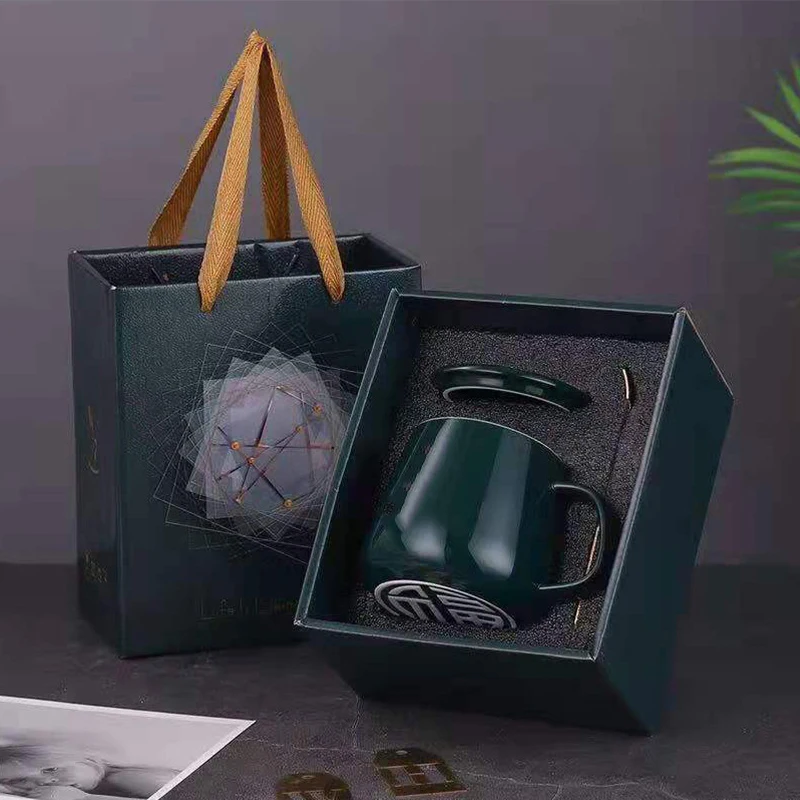 Customized Gifts Smart Self Heating 55 Degree Thermostat Cup Set Heating Thermostatic Ceramic Coffee Cup