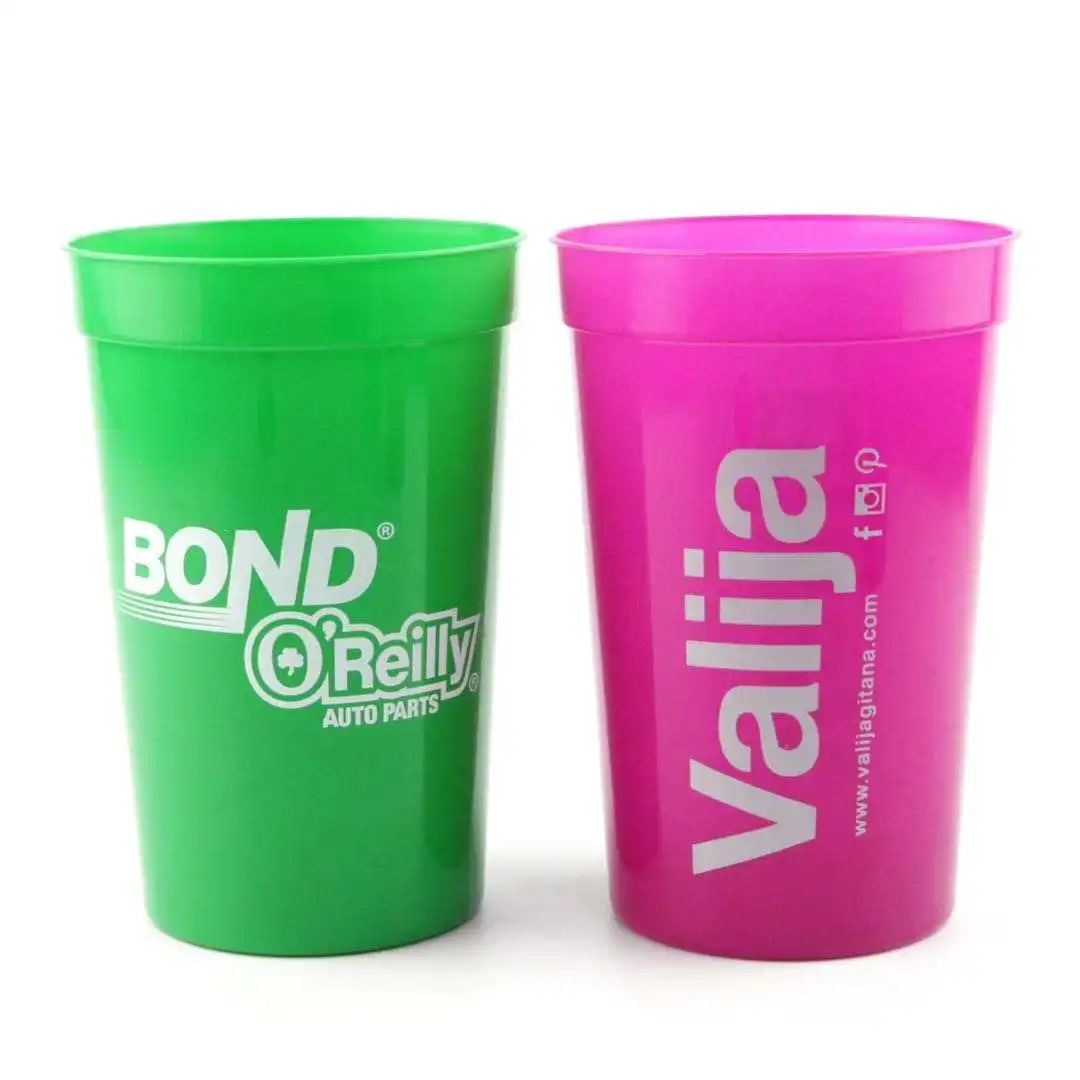 BPA-Free Dishwasher Safe Tumblers recyclable 16oz  custom logo plastic square sports stadium cups