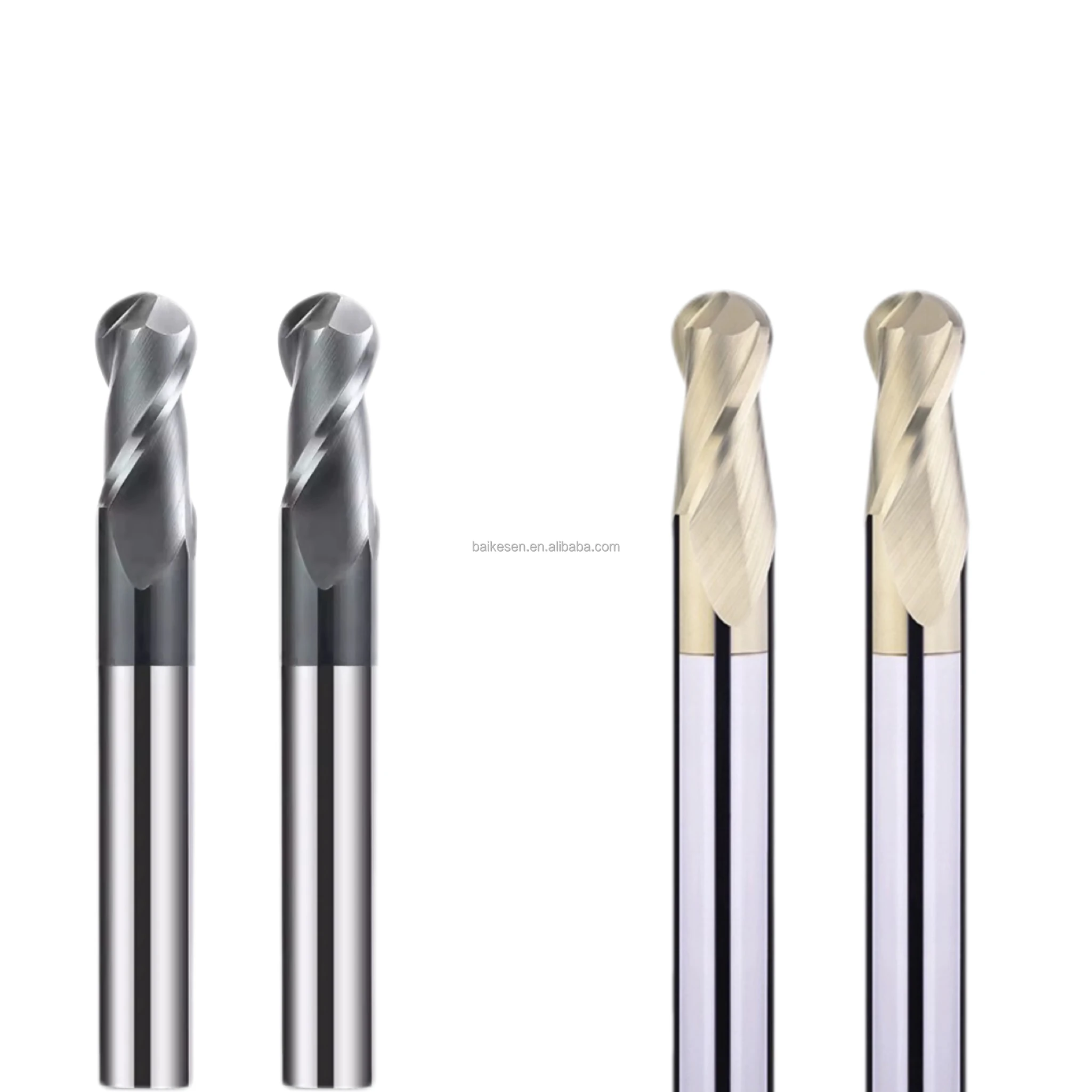 BKS Carbide milling cutter Ball Nose End Mills Cut Mill Carbide End Mill 2 Flute HRC45 HRC55 Solide Carbide Ball Nose End Mill