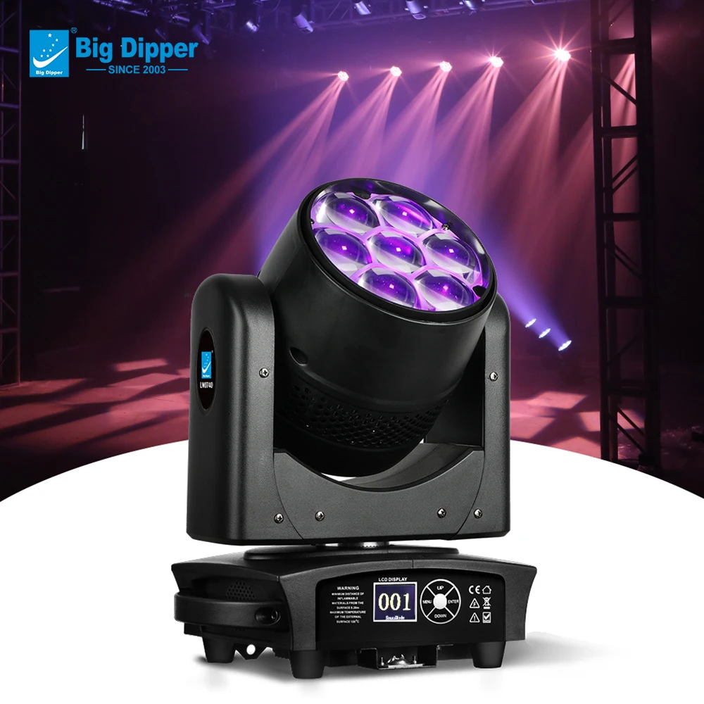 Big Dipper LM0740 7*40w rgbw 4 in 1 led stage light dmx dj moving head light effect for wedding dj show concert bar part