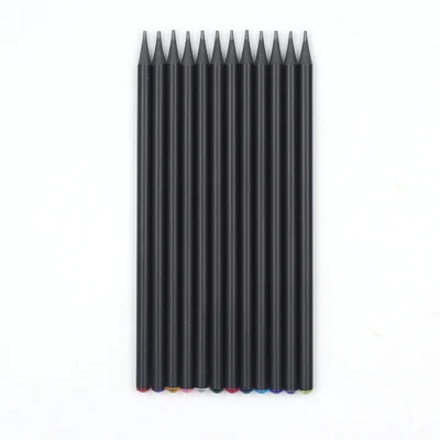 Хит продаж, карандаш hb из черного дерева с матовой печатью и логотипом на заказ, с ластиком