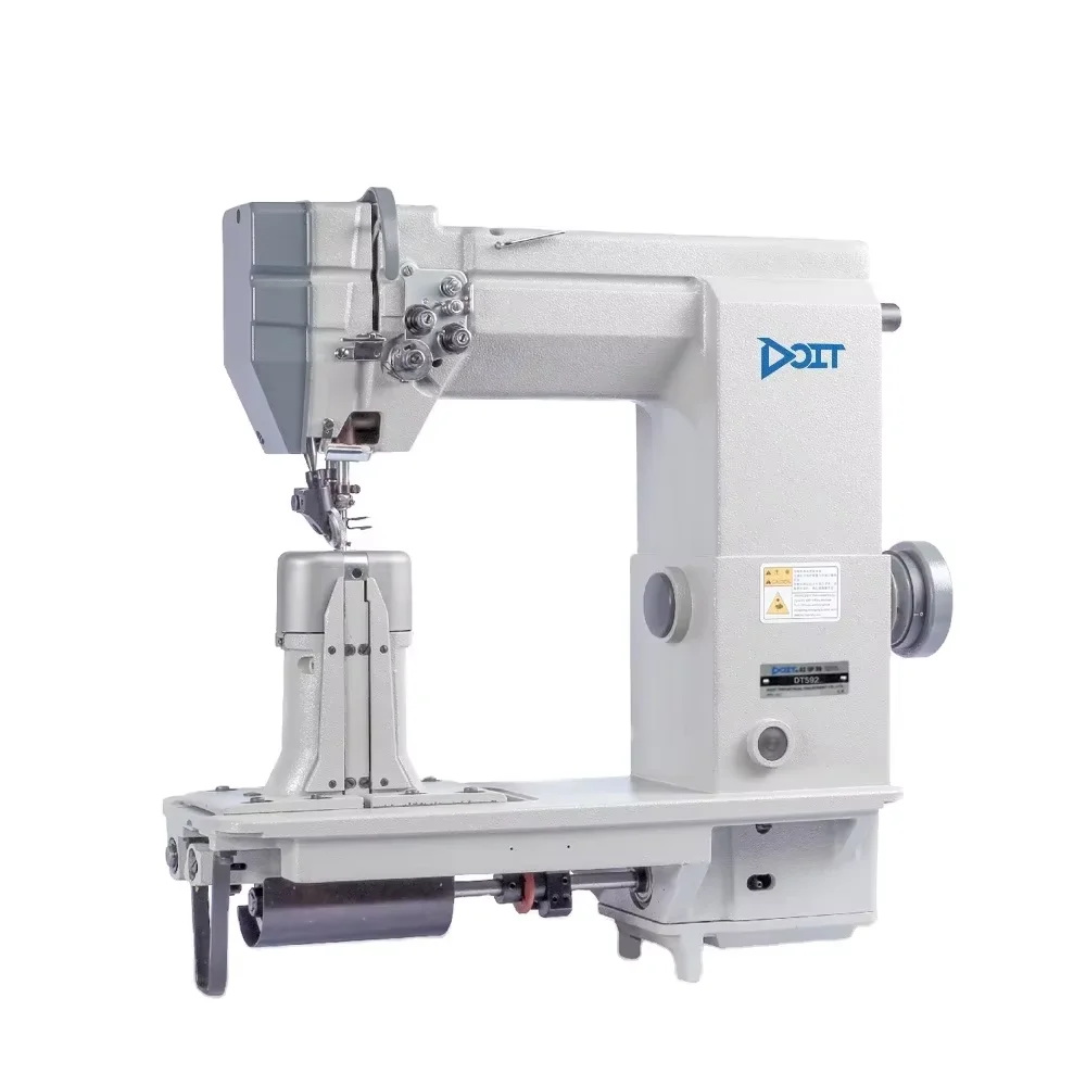 DT592 DOIT Double Needle Post Bed Sewing Machine Price With Wheel Feed And Roller Presser Leather
