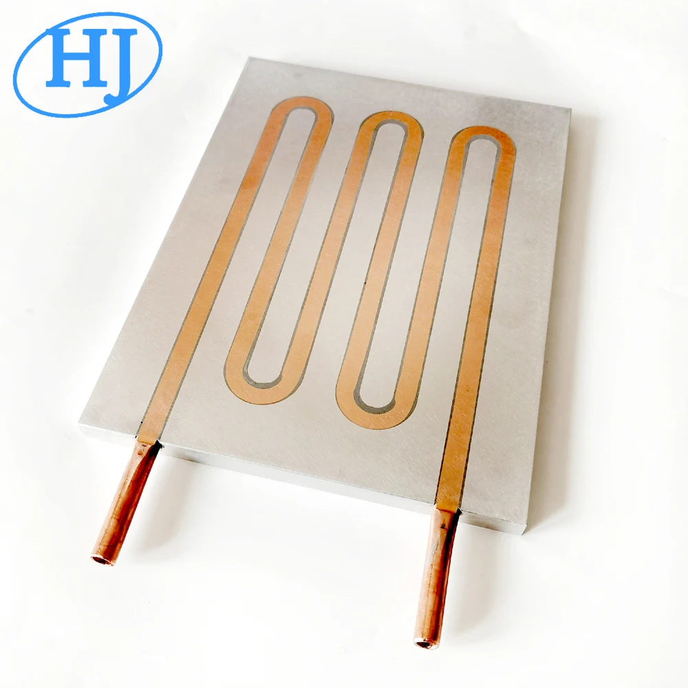 6 loops cooper tube aluminum water cooling plate liquid cooling plate aluminum cold plate 180x240x12mm