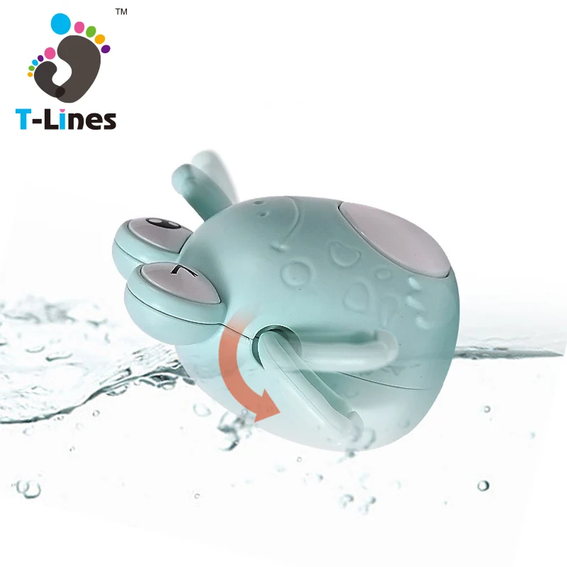 Cross-border wind-up bath toy baby cute swimming tub playing water frog bathroom bathing toys