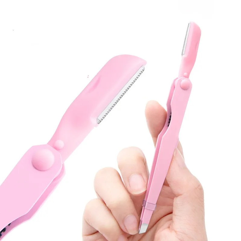 Women Eyebrow Tweezers Eyebrow Trimmer Scissors Curved eyelash Comb Tweezers Makeup Tools Portable Stainless Steel