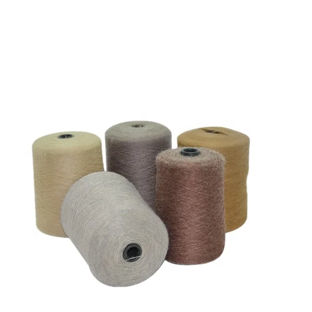 GRS Certificate Yarn NM44 -NM48/2 88% Regenerated Polyester 12% Nylon Angora Like Yarn for Knitting Sweater 10gg 12gg and 14gg