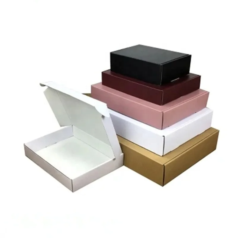 Logo Printing Flat Pack Apparel/Shoe/Dress/Jewelry/Wine/Gift Packaging Corrugated Paper Packing Shipping Mailer Carton Boxes
