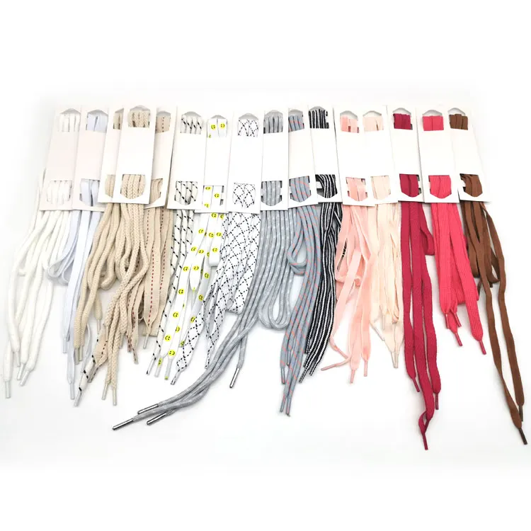 CL001 manufacturer supply cardboard packing polyester shoelaces in stock