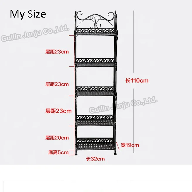 Folding Metal Storage Shelf 5 Layer for Living Room Kitchen Bathroom Corner