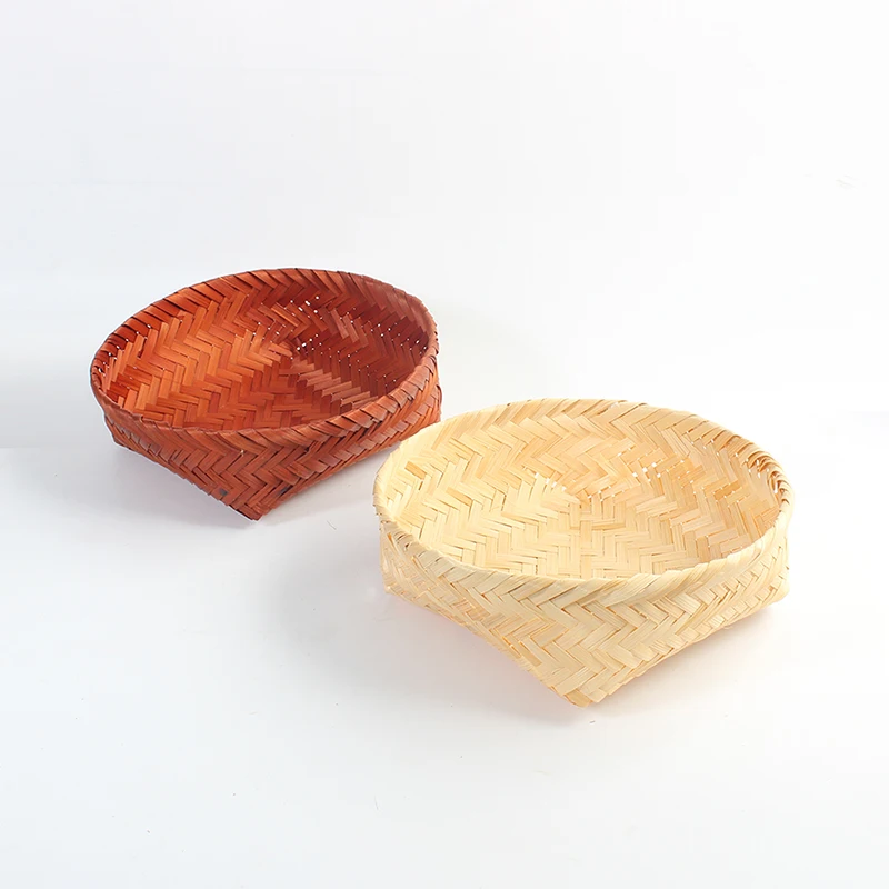 Rectangular Desktop Storage Handmade Handcraft Bamboo Basket Rope Woven bamboo Basket Gift Storage Baskets