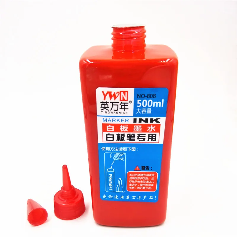 Hot Sale Bottle 500ml Refill Ink for Refilling Inks Whiteboard Marker Pen Black Red Blue 3 Colors School Office Supplies