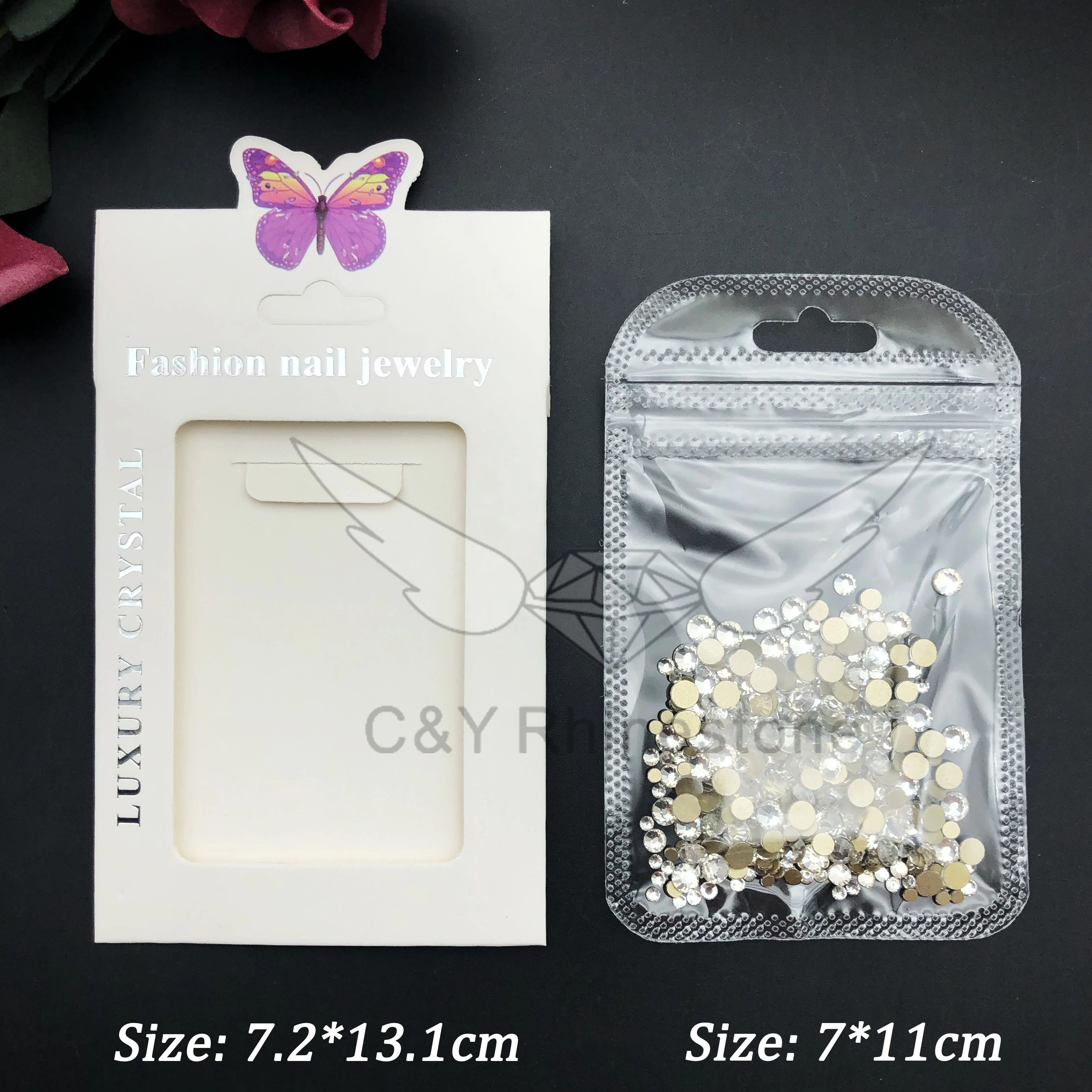 CY  Glass Mix SS6-SS20 Rhinestones Flat Back Rhinestone  Bulk Nail Art Crystals