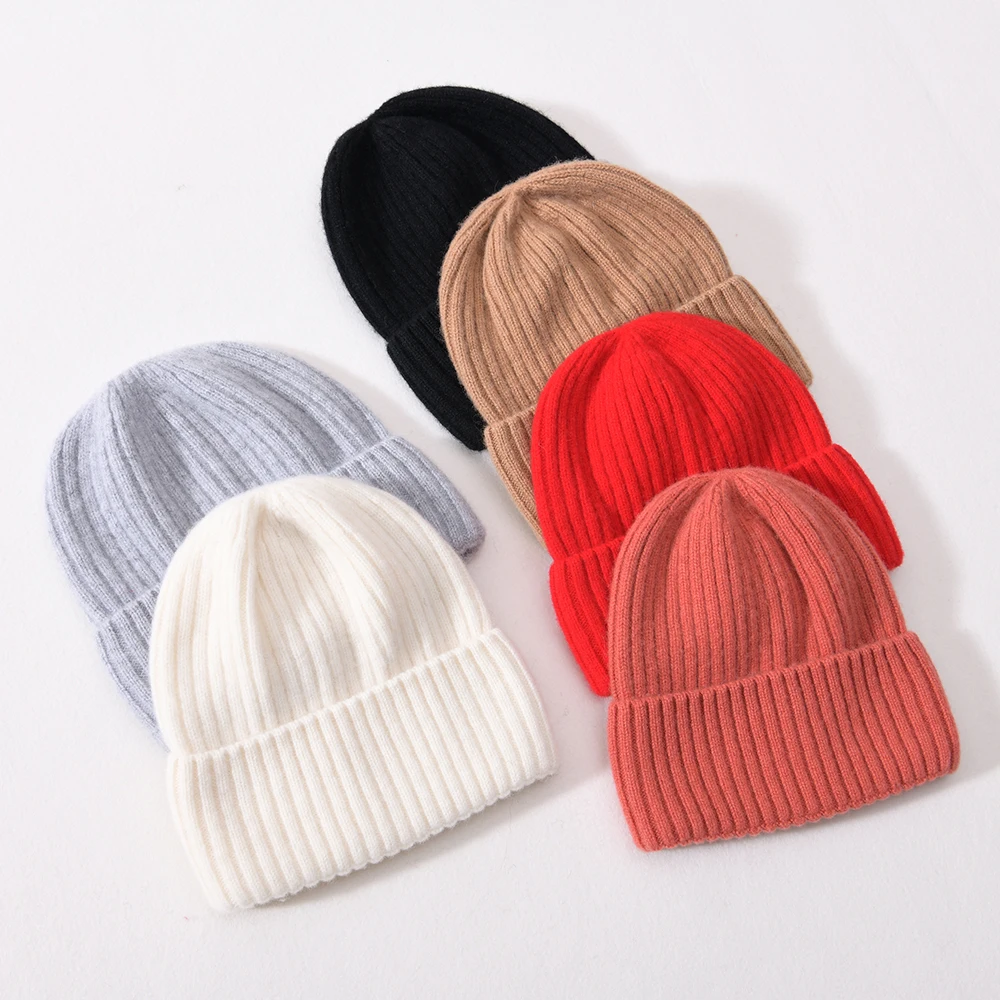 Solid Color Unisex Adult Wool Knitted Ribbed Beanie Hat Men Women Wholesale Soft Warm Winter 100% Wool Black Beanie Custom (1600480428293)