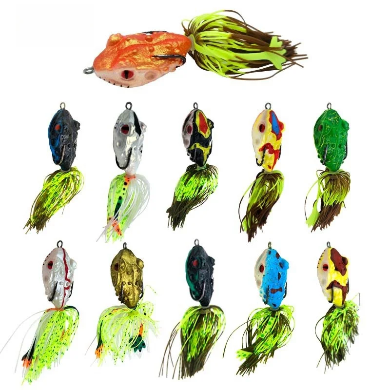 Wholesale 5cm13g 11 Colors Simulate Thunder Frog Long Throwing Barbed Strong Hook Fishing Frog For Freshwater Saltwater
