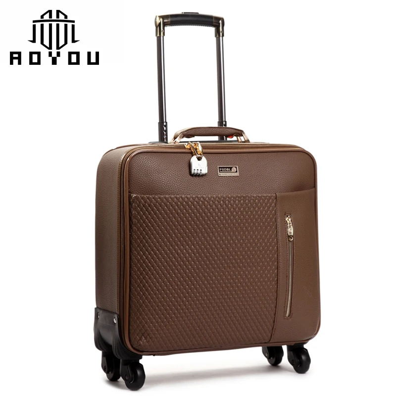 3pcs in 1 set 20/24/28 inch  man business luggage leather suitcase  bags