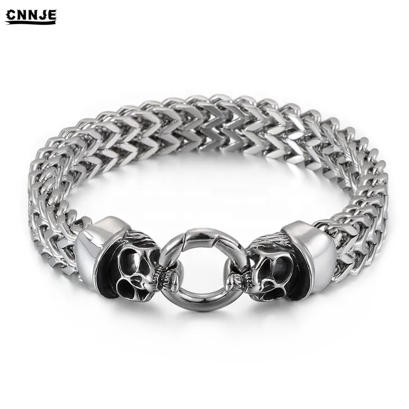  12mm Heavy Silver Plated Cuban Link Chain Bracelet Stainless Steel Mens