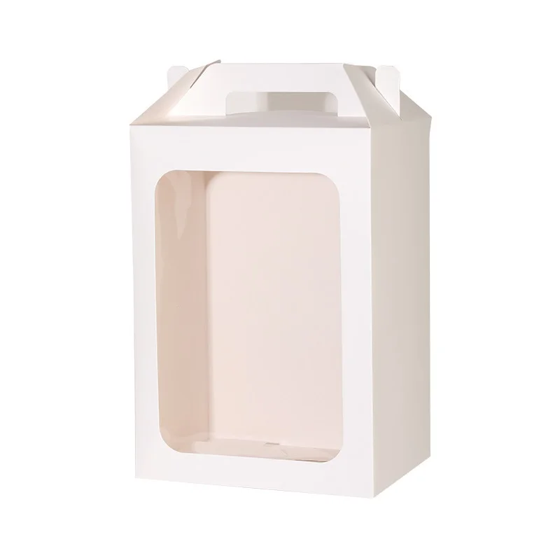 Wholesale Portable Paper Box Packaging With Display Window For Tea Dessert Cake Nuts